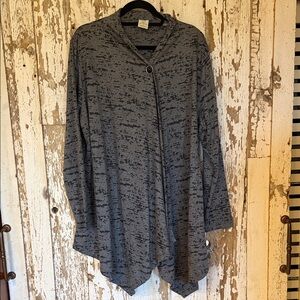 Balance Collection Charcoal Tunic with Button Accent